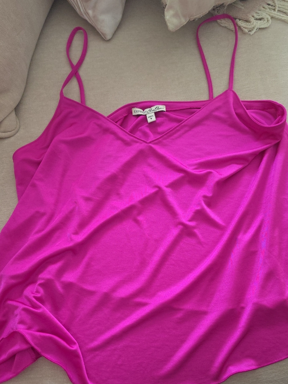 Express Hot Pink V-Neck Spaghetti-Strap Cami